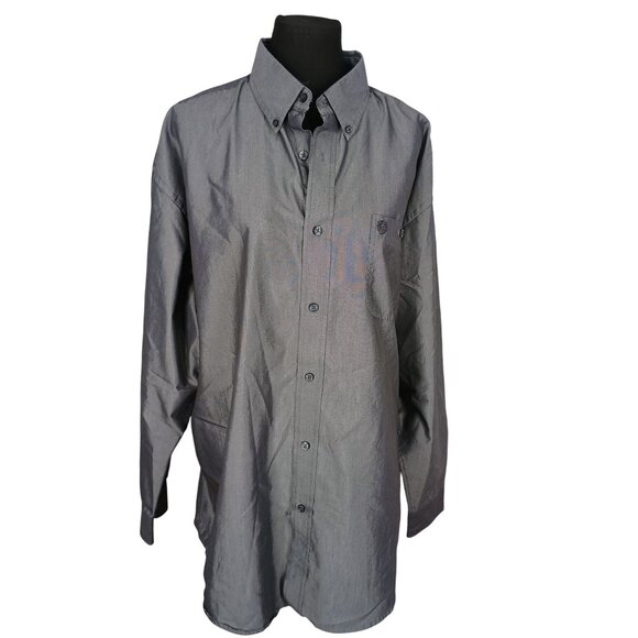 Wrangler George Strait Collection Charcoal Button Front‎ Size XXL Dress Shirt - Picture 1 of 7